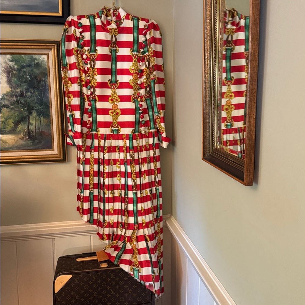 Gucci Red & Green gown dress XS S small runway